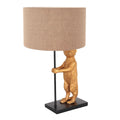 Tafellamp Animaux 3126ZW+K7396RS Zwart-Grijs Linnen