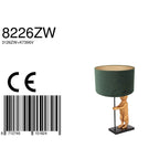 Tafellamp Animaux 3126ZW+K7396VS Zwart-Fluweel Groen