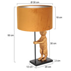 Tafellamp Animaux 3126ZW+K7396KS Zwart-Fluweel Goud