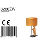 Tafellamp Animaux 3126ZW+K7396KS Zwart-Fluweel Goud