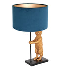 Tafellamp Animaux 3126ZW+K7396ZS Zwart-Fluweel Blauw