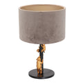 Tafellamp Animaux 3127ZW+K3084GS Zwart-Fluweel Zilver