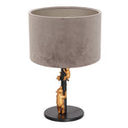 Tafellamp Animaux 3127ZW+K3084GS Zwart-Fluweel Zilver