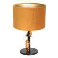 Tafellamp Animaux 3127ZW+K3084KS Zwart-Fluweel Goud