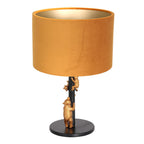 Tafellamp Animaux 3127ZW+K3084KS Zwart-Fluweel Goud