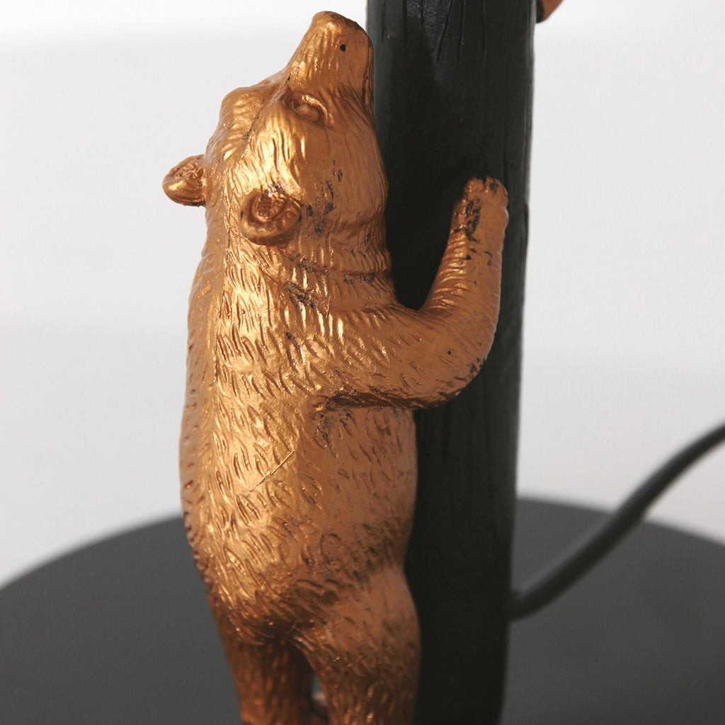 Tafellamp Animaux 3127ZW+K3084KS Zwart-Fluweel Goud