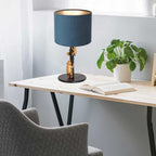 Tafellamp Animaux 3127ZW+K3084Z Zwart-Fluweel Blauw