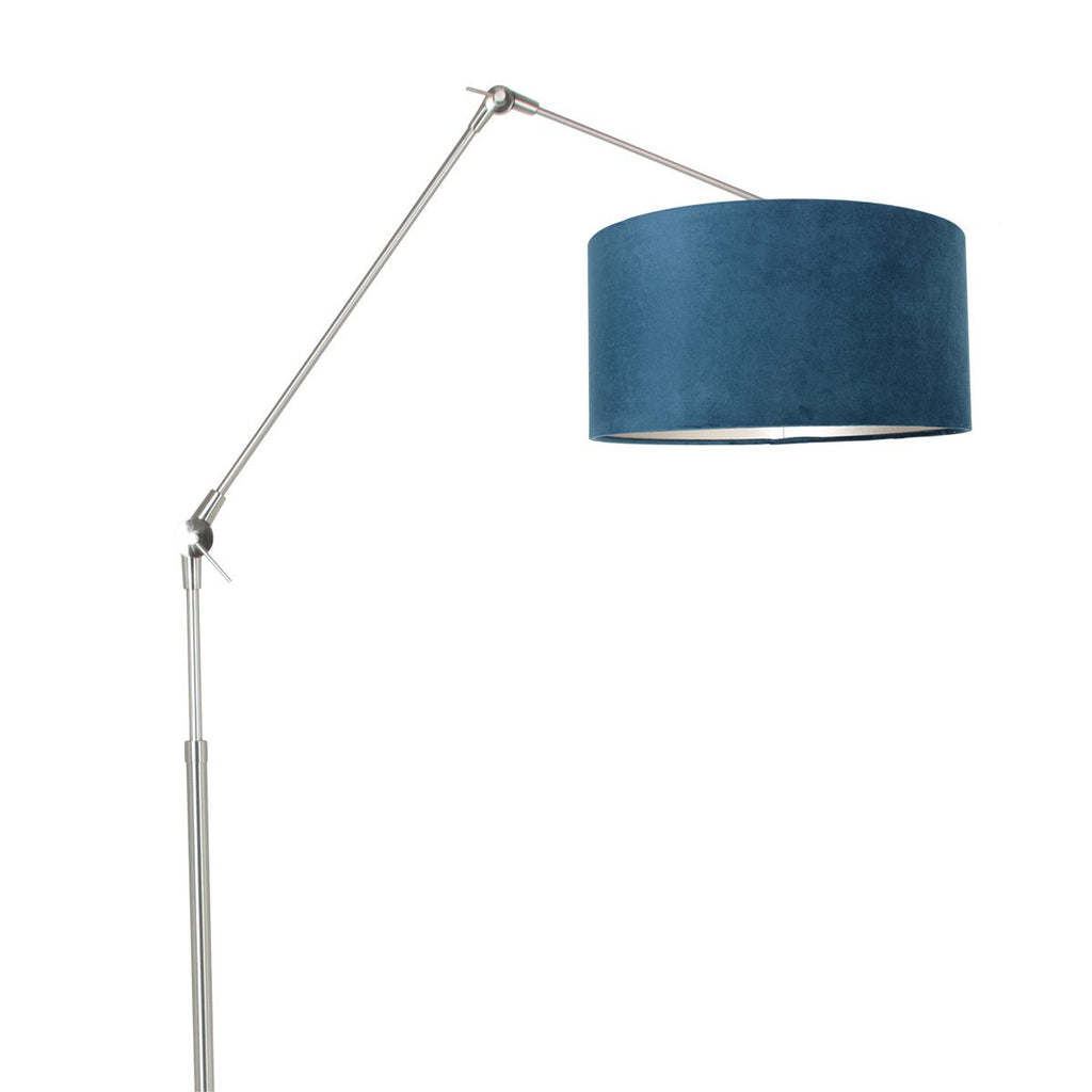 Vloerlamp Prestige Chic 7395ST+K1068ZS Staal-Fluweel Blauw