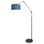 Vloerlamp Prestige Chic 7395ZW+K1068ZS Zwart-Fluweel Blauw