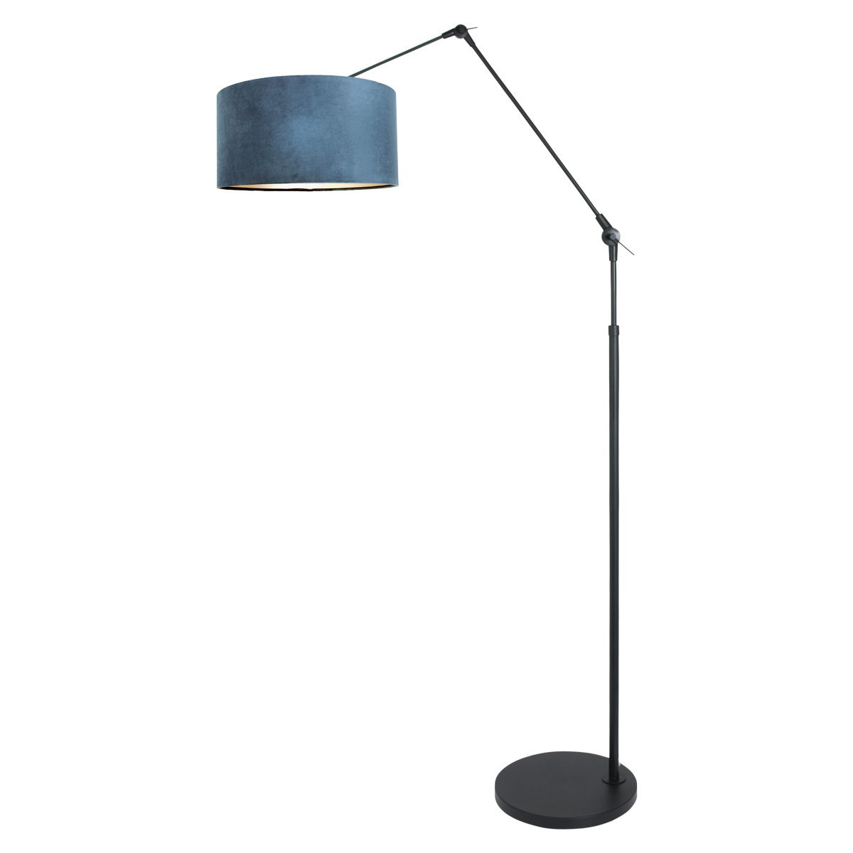 Vloerlamp Prestige Chic 7395ZW+K1068ZS Zwart-Fluweel Blauw