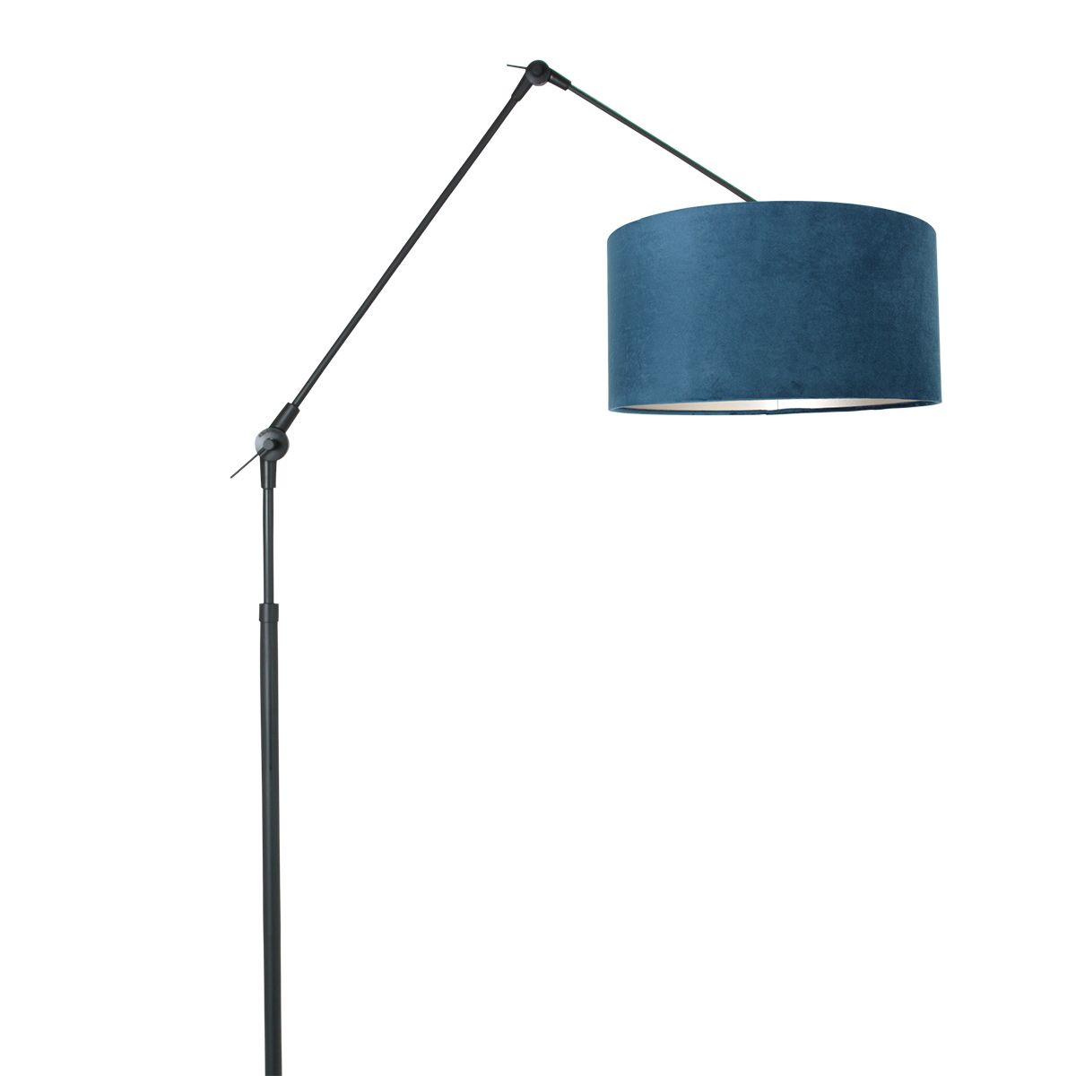 Vloerlamp Prestige Chic 7395ZW+K1068ZS Zwart-Fluweel Blauw