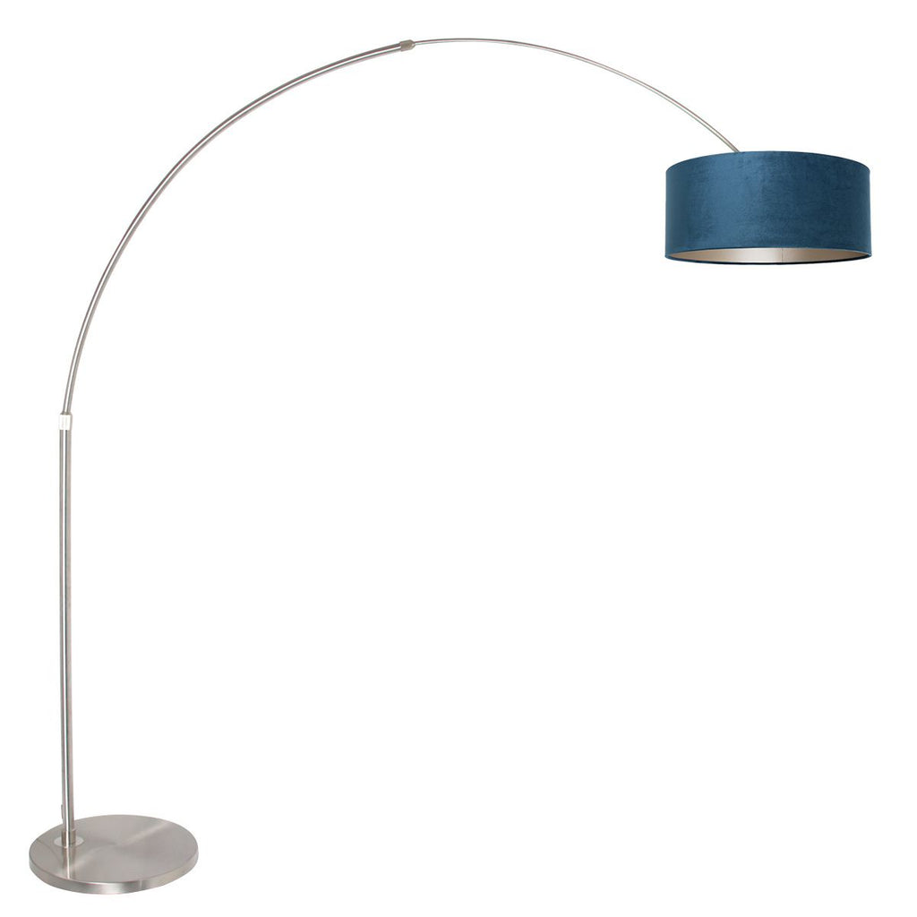 Vloerlamp Sparkled Light 7268ST+K1066ZS Staal-Fluweel Blauw