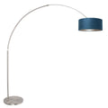 Vloerlamp Sparkled Light 7268ST+K1066ZS Staal-Fluweel Blauw