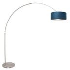 Vloerlamp Sparkled Light 7268ST+K1066ZS Staal-Fluweel Blauw