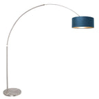 Vloerlamp Sparkled Light 7268ST+K1066ZS Staal-Fluweel Blauw