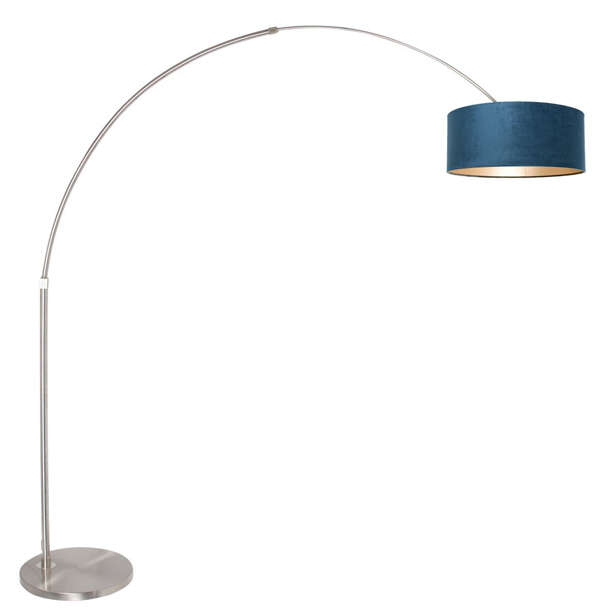 Vloerlamp Sparkled Light 7268ST+K1066ZS Staal-Fluweel Blauw