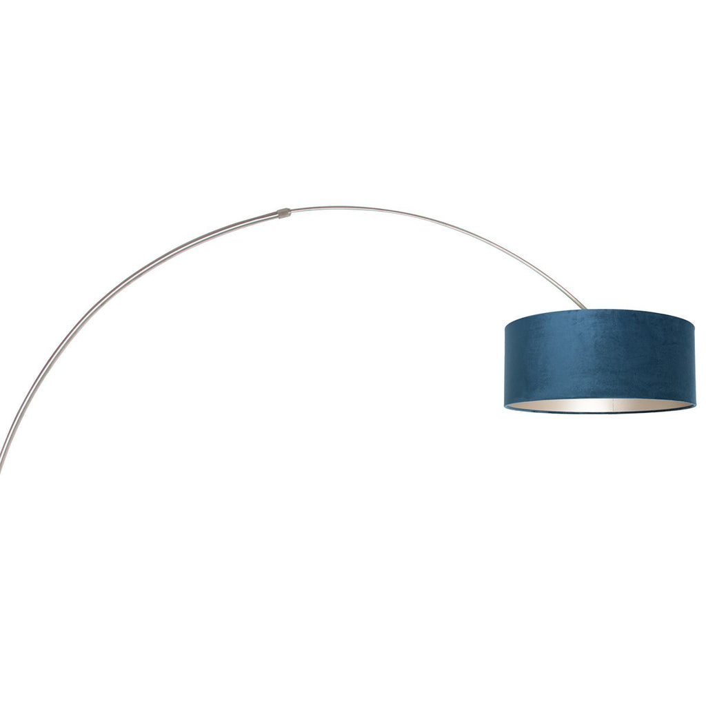 Vloerlamp Sparkled Light 7268ST+K1066ZS Staal-Fluweel Blauw