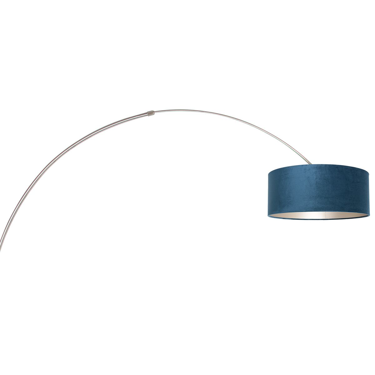 Vloerlamp Sparkled Light 7268ST+K1066ZS Staal-Fluweel Blauw
