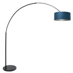 Vloerlamp Sparkled Light 7268ZW+K1066ZS Zwart-Fluweel Blauw