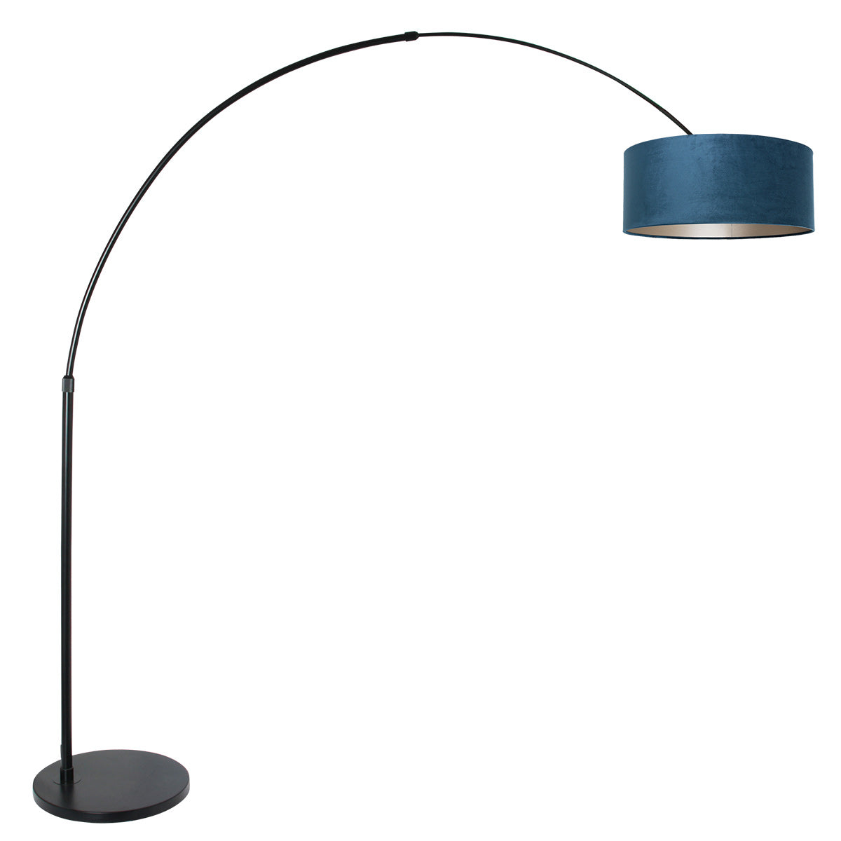Vloerlamp Sparkled Light 7268ZW+K1066ZS Zwart-Fluweel Blauw
