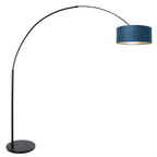Vloerlamp Sparkled Light 7268ZW+K1066ZS Zwart-Fluweel Blauw