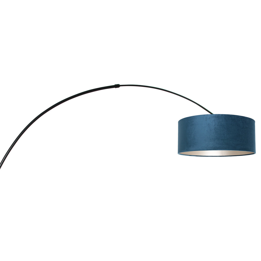 Vloerlamp Sparkled Light 7268ZW+K1066ZS Zwart-Fluweel Blauw