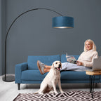 Vloerlamp Sparkled Light 7268ZW+K1066ZS Zwart-Fluweel Blauw