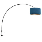 Wandlamp Sparkled Light 1481ZW+K1068ZS Zwart-Fluweel Blauw