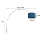 Wandlamp Sparkled Light 1481ST+K1068ZS Staal-Fluweel Blauw