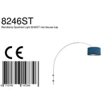 Wandlamp Sparkled Light 1481ST+K1068ZS Staal-Fluweel Blauw