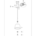 Hanglamp Sparkled Light 3602ST+K1066ZS Staal-Fluweel Blauw