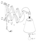 Wandlamp Dion 8852BE met uittrekbare arm E14 fitting