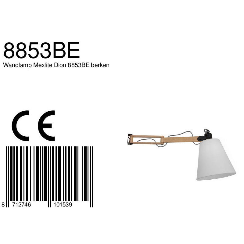 Wandlamp Dion 8853BE met uitklapbare arm E14 fitting