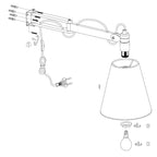 Wandlamp Dion 8853BE met uitklapbare arm E14 fitting