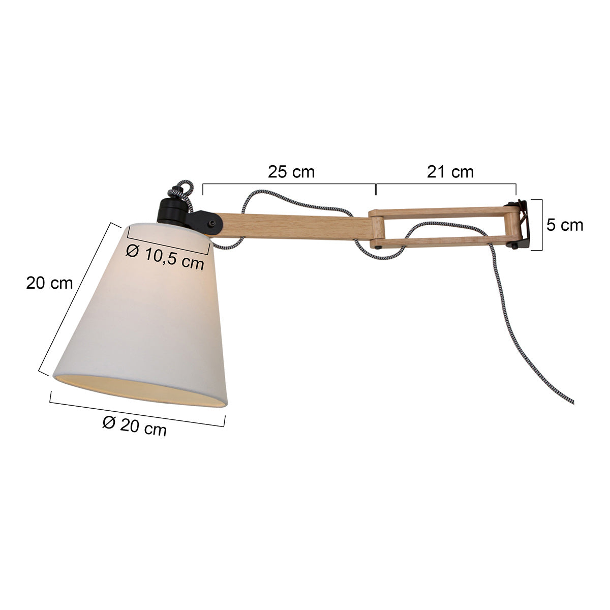 Wandlamp Dion 8853BE met uitklapbare arm E14 fitting