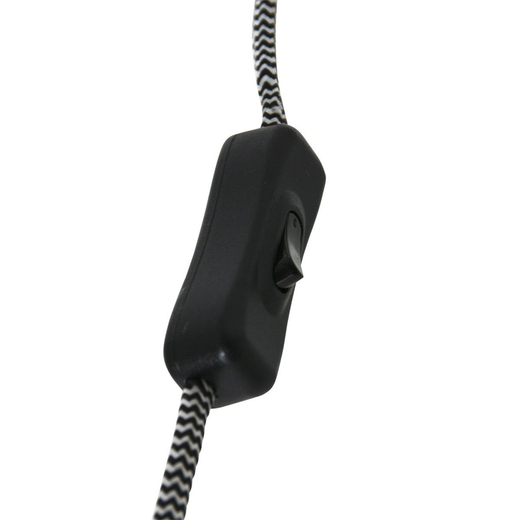 Wandlamp Elegant Classy 2574ZW+K1066RS Zwart-Grijs Linnen