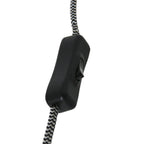 Wandlamp Elegant Classy 2574ZW+K1066RS Zwart-Grijs Linnen