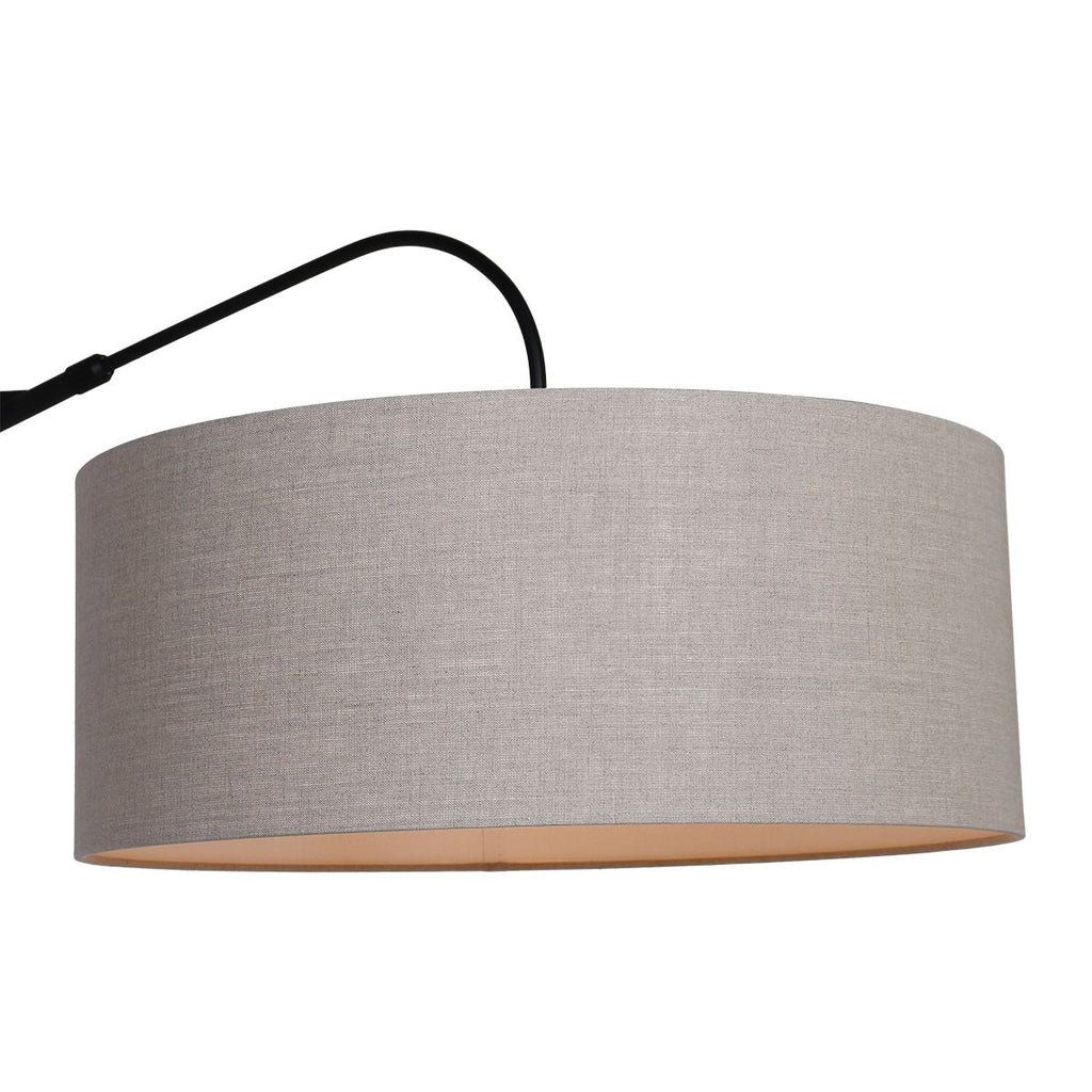 Wandlamp Elegant Classy 2574ZW+K1066RS Zwart-Grijs Linnen