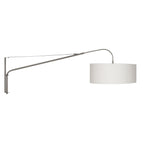 Wandlamp Elegant Classy 2574ST+K1066QS Staal-Wit Linnen