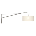 Wandlamp Elegant Classy 2574ST+K1066QS Staal-Wit Linnen
