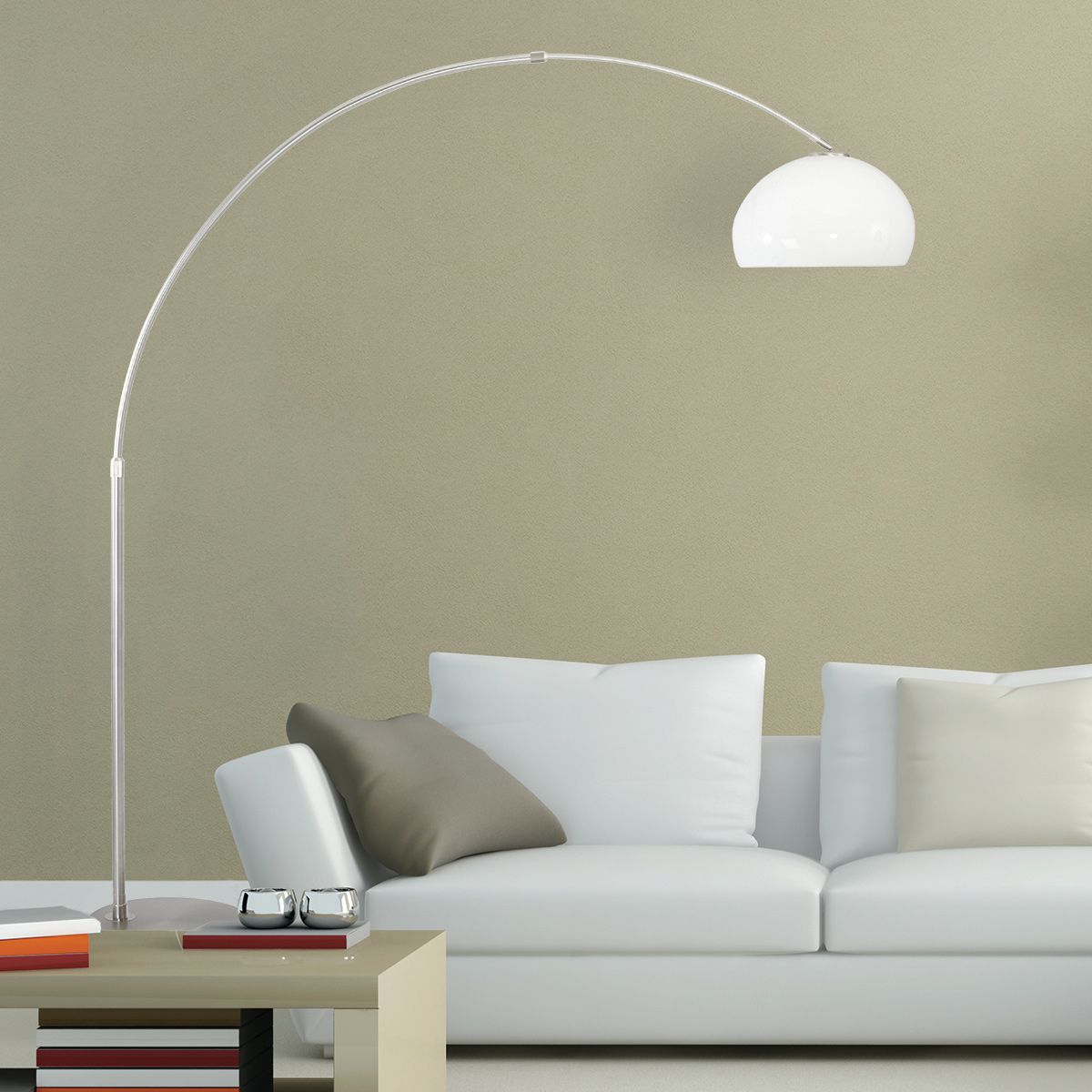 Vloerlamp Sparkled Light 7268ST+K10610S Staal-Wit Kunststof