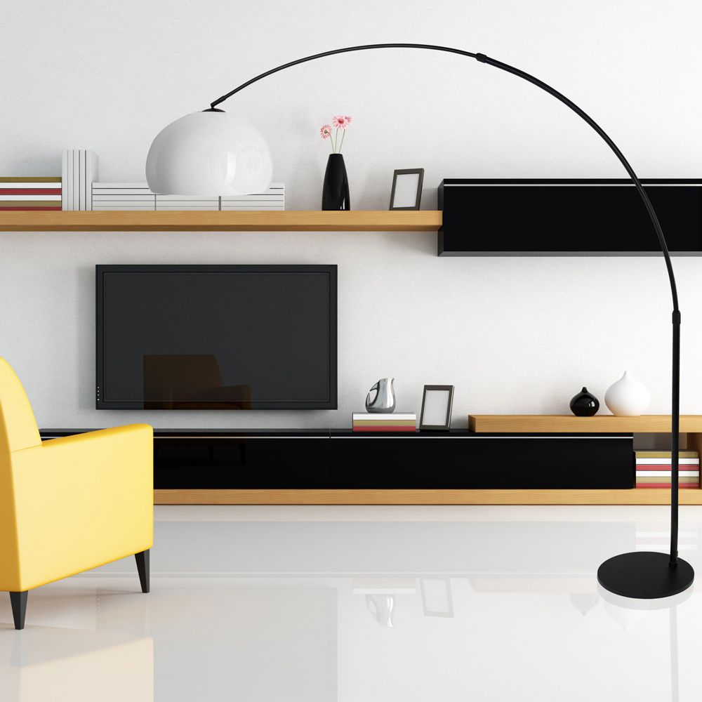 Vloerlamp Sparkled Light 7268ZW+K10610S Zwart-Wit Kunststof