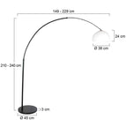 Vloerlamp Sparkled Light 7268ZW+K10610S Zwart-Wit Kunststof
