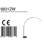 Vloerlamp Sparkled Light 7268ZW+K10610S Zwart-Wit Kunststof