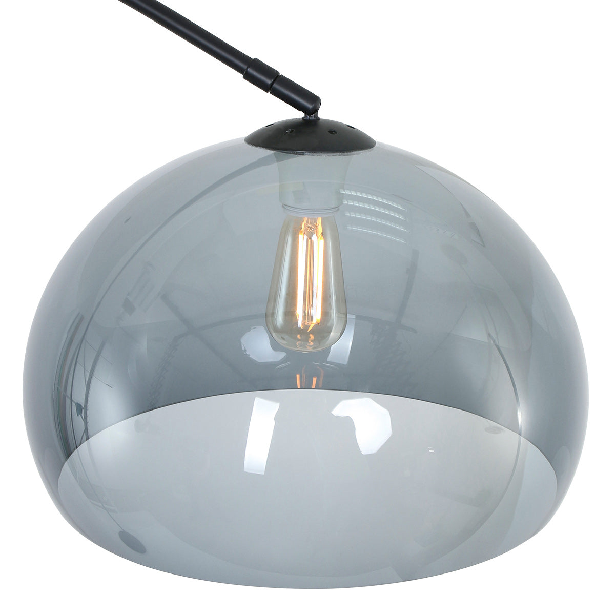 Vloerlamp Sparkled Light 7268ZW+K11130S Zwart-Grijs Kunststof