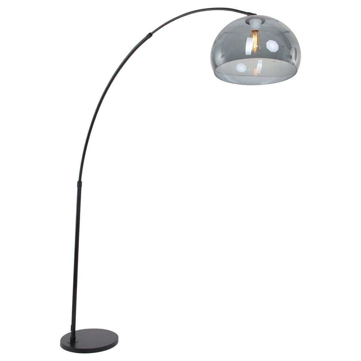 Vloerlamp Sparkled Light 7268ZW+K11130S Zwart-Grijs Kunststof