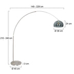 Vloerlamp Sparkled Light 7268ST+K11130S Staal-Grijs Kunststof