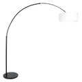 Vloerlamp Sparkled Light 7268ZW+K1066QS Zwart-Wit Linnen