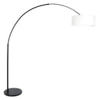 Vloerlamp Sparkled Light 7268ZW+K1066QS Zwart-Wit Linnen