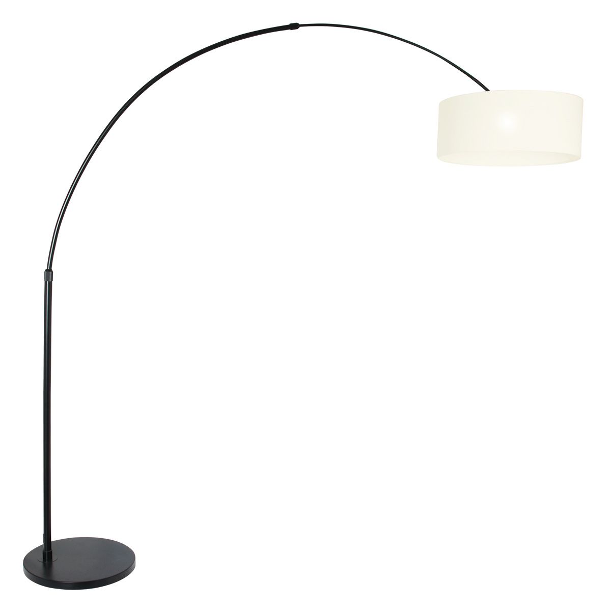 Vloerlamp Sparkled Light 7268ZW+K1066QS Zwart-Wit Linnen